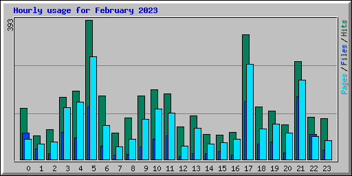 Hourly usage for February 2023