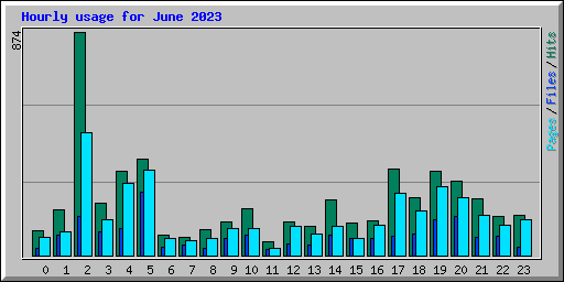 Hourly usage for June 2023