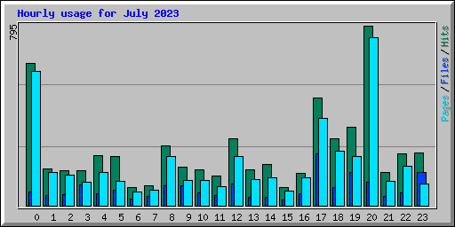 Hourly usage for July 2023