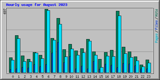 Hourly usage for August 2023