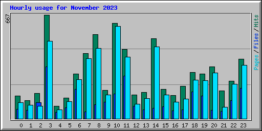 Hourly usage for November 2023