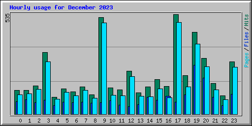 Hourly usage for December 2023