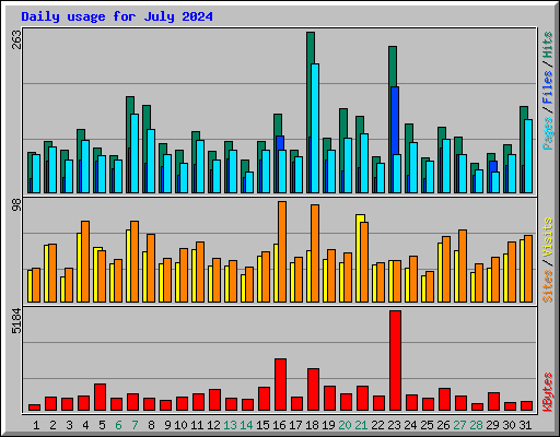 Daily usage for July 2024