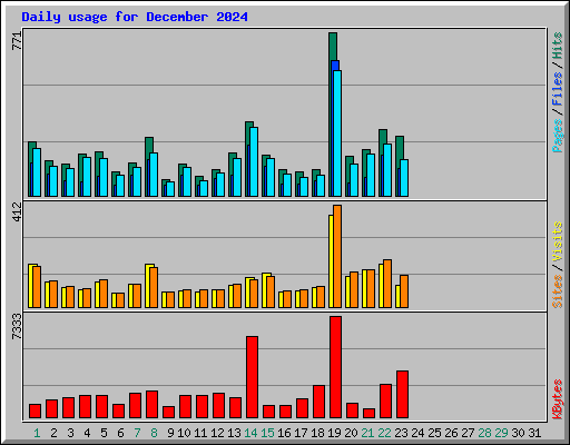 Daily usage for December 2024